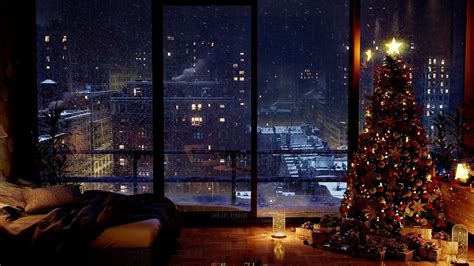 Warm And Cozy Winter Nyc Ambience At Night Nyc Rooftops Wind Sounds