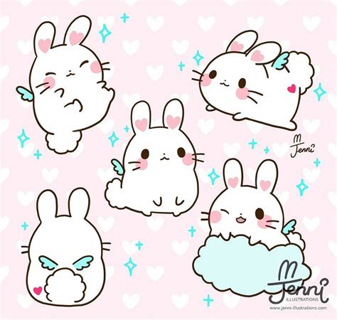 Little Bunny Angels Kawaii Drawings Cute Animal Drawings Cute
