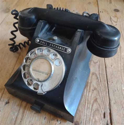 Vintage Bakelite Telephone Gpo 312f Shoreham Rotary Dial Phone
