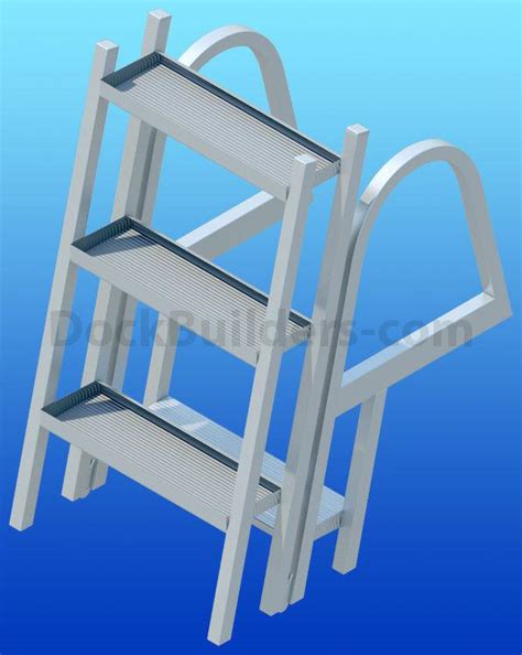 Find 4 Step Angled Straight Folding Dock Ladder With 5 Wide Steps