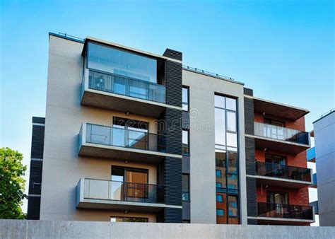 Facade Of Modern Luxury Apartment Building Architecture Stock Photo