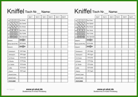 Kniffel spielplan (pdf) zum ausdrucken. Kniffel Vordruck Kostenlos A4 : Wochenplan Als Excel ...