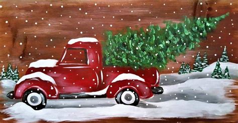 All of us love christmas and cherish memories it provides. Board Art - Vintage Christmas Truck | Pottery Factory ...