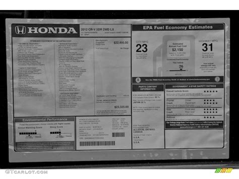 Honda Cr V Window Sticker