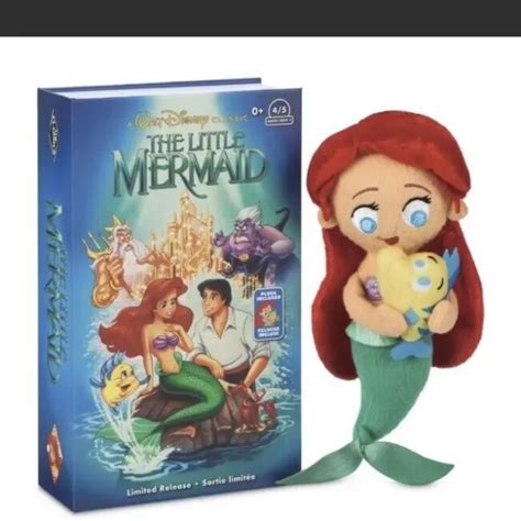 disney the little mermaid ariel and flounder vhs small plush limited new w box eur 16 60
