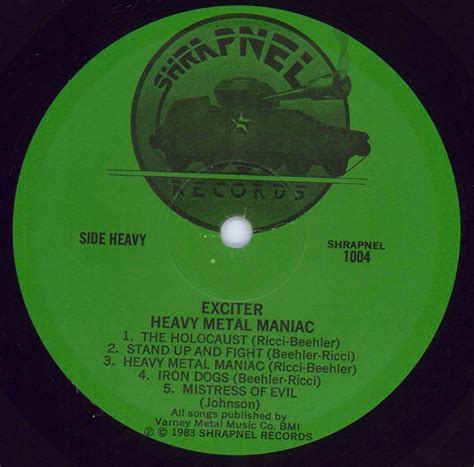 Exciter Heavy Metal Maniac Shrink Us Vinyl Lp —