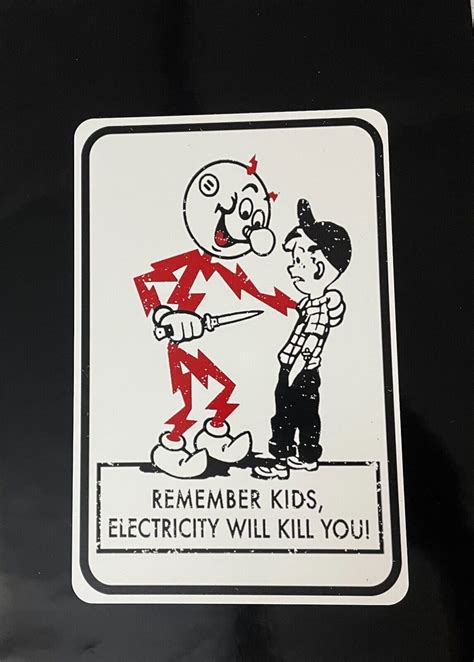 Reddy Kilowatt Electricity Will Kill You Aluminum Metal Sign 8x12 Ebay