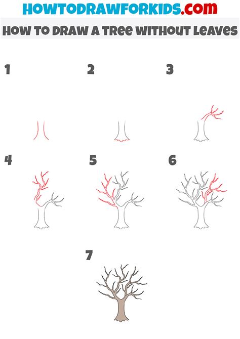 How To Draw A Tree Without Leaves Drawing Tutorial For Kids