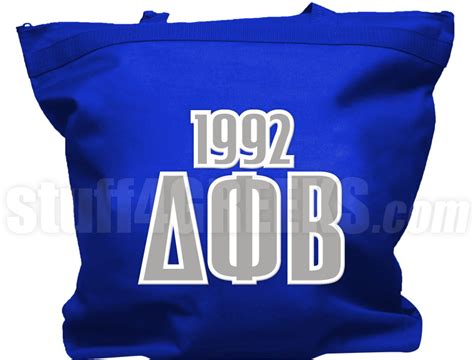 Delta Phi Beta Tote Bag With Greek Letters And Founding Year Royal Blue