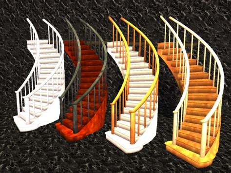 Mod The Sims Lavishly Curved Dual Staircases