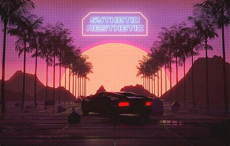 Sunset The Sun Auto Music Lamborghini Machine Style Palm Trees