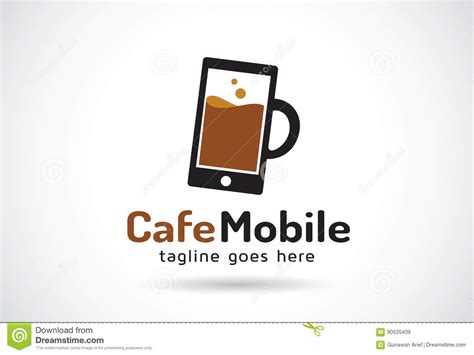 Cafe Mobile Logo Template Design Vector Emblem Design Concept