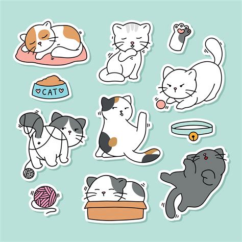 Cat Sticker Vector Art Icons And Graphics For Free Download
