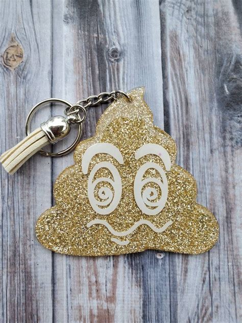 Poop Emoji Keychain Acrylic Keychain Poop Emoji Etsy