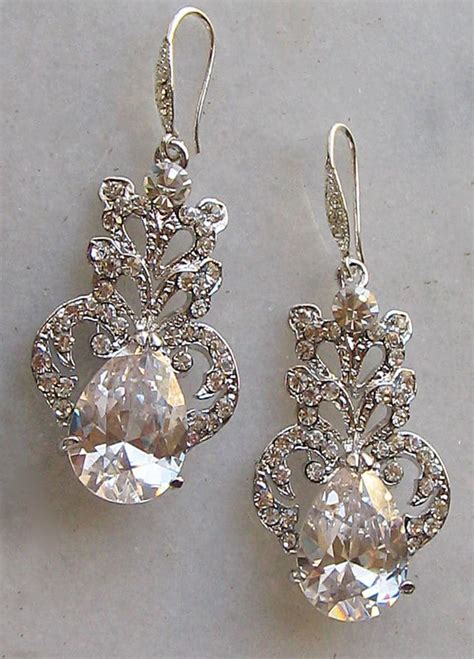 Stunning Rhinestone Chandelier Earrings Swarovski Crystal