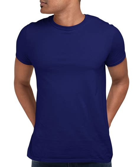 MEDLE Solid Royal Blue Men S T Shirt Regular Fit Elegant Cotton Tee Medle Clothing