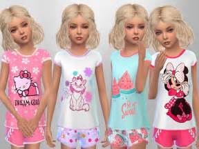Set Of 4 Girls Sleepwear Outfits For Sleepwear And
