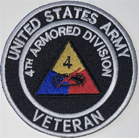 Us Army 4th Armored Division Veteran Patch Decal Patch Co