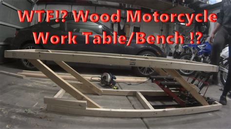 This motorcycle lift is the best inexpensive option. DIY Home made Adjustable Wood Motorcycle Work Table for 20 ...