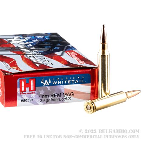 20 Rounds Of Bulk 7mm Rem Mag Ammo By Hornady 139gr Sp