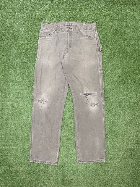 Vintage 1990s Dickies Ripped And Faded Utility Work Pants Grailed