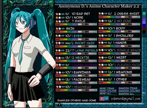 We follow the level of customer interest on best anime character creator for. ANIME CHARACTER MAKER MIKU BY JEDI ONE D3E2UHB - Cartoon ...