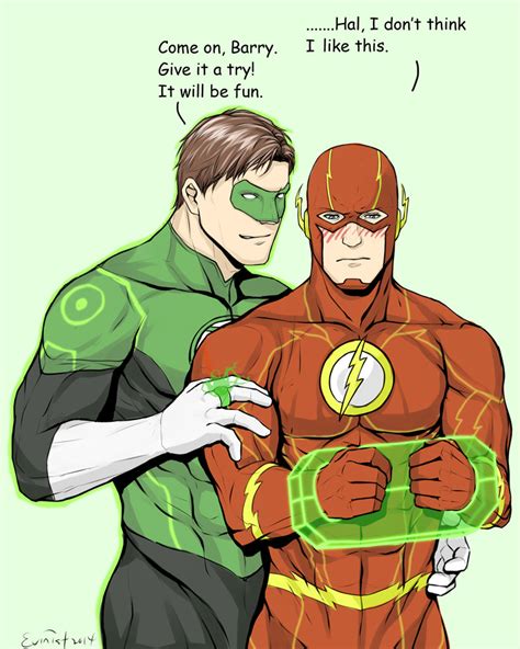 Green Lantern Hal Jordan The Flash And Barry Allen Dc Comics And 2 More Drawn By Evinist