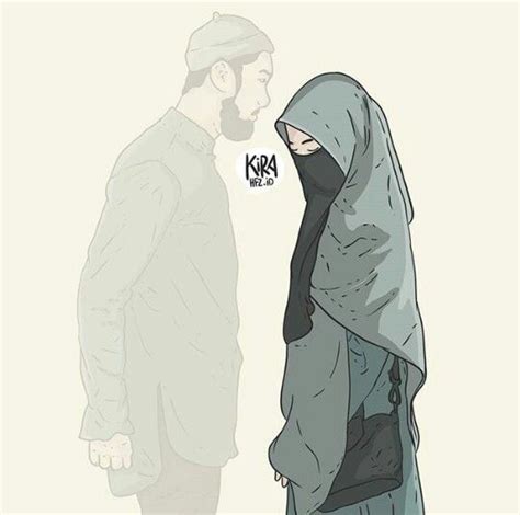 Pin By Hafizhah Nisa On Couple Ilustrasi Karakter Kartun Seni Islamis