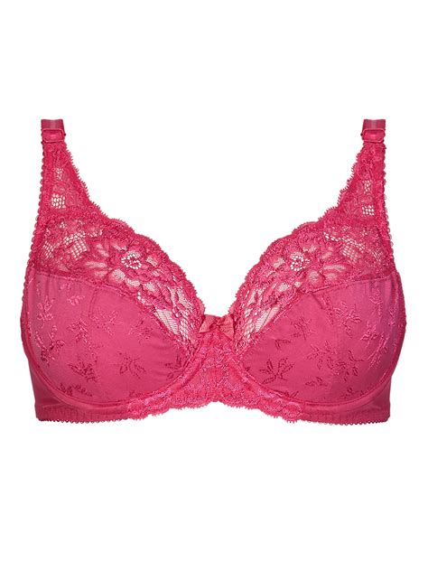 Marks And Spencer M Rose Jacquard Lace Non Padded Full Cup Bra Size To B C