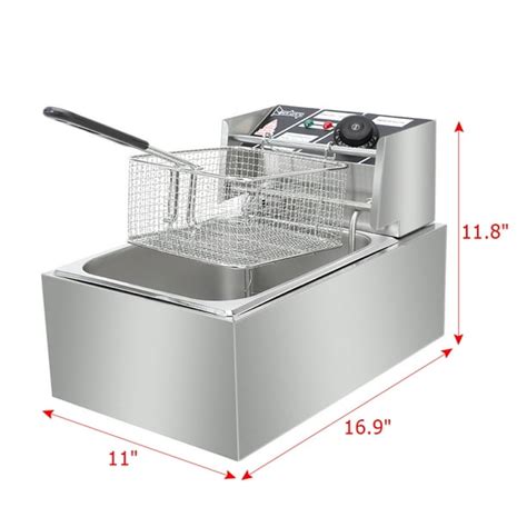 Electric Deep Fryer With Basket And Lid 63qt6l Single Cylinder Home