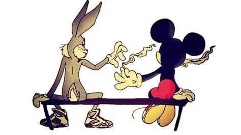 Bugs Bunny Passing Joint To Mickey Mouse Imagenes De Mickey Dibujos