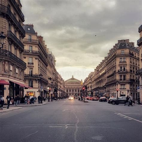 Boulevard Haussman The Opera District Of Paris France Boulevard