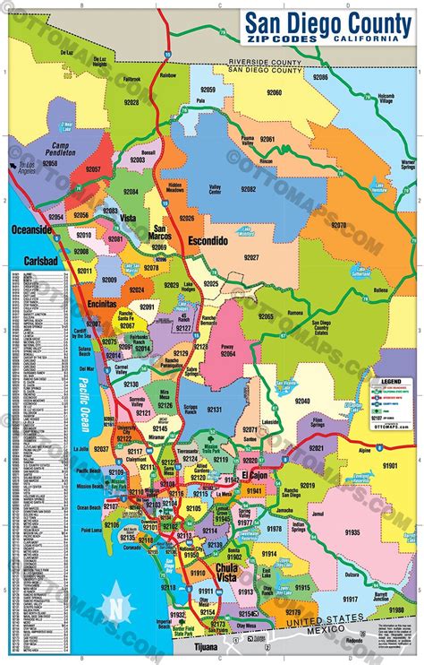 Zip Code Map For San Diego Topographic Map World