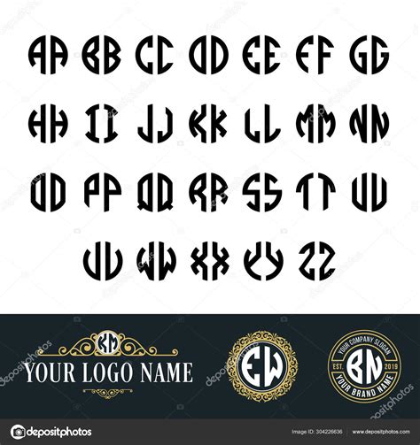 Monogram Circle Font With 2 Letters Stock Vector Image By ©pancale