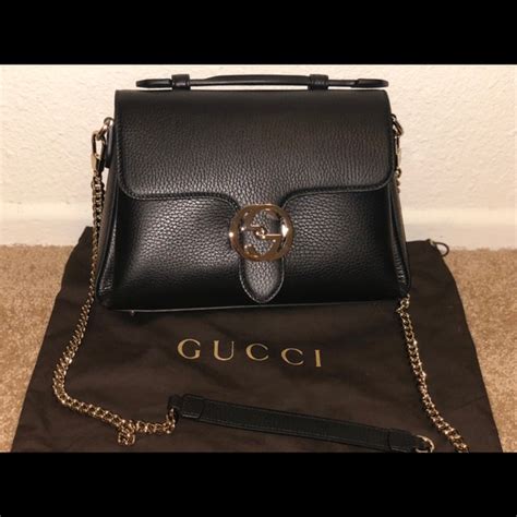 Gucci Bags Gucci Classic Black Calf Leather Shoulder Bag Poshmark