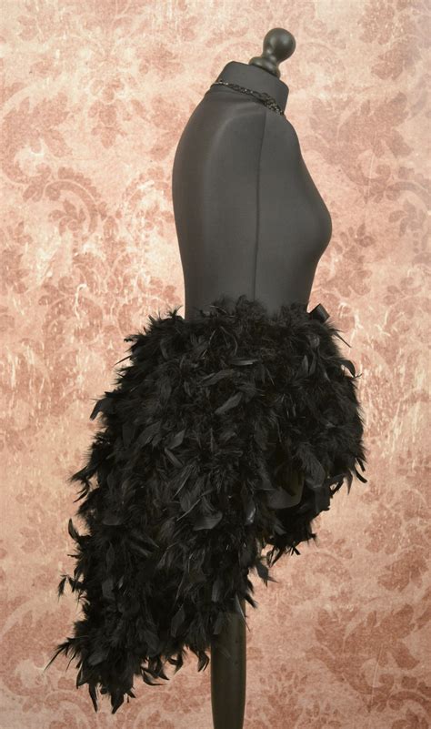 Black Burlesque Feather Skirt Bustle Black Feather Bustle Burlesque