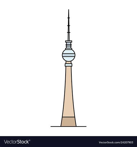 Berlin Tv Tower Icon Royalty Free Vector Image