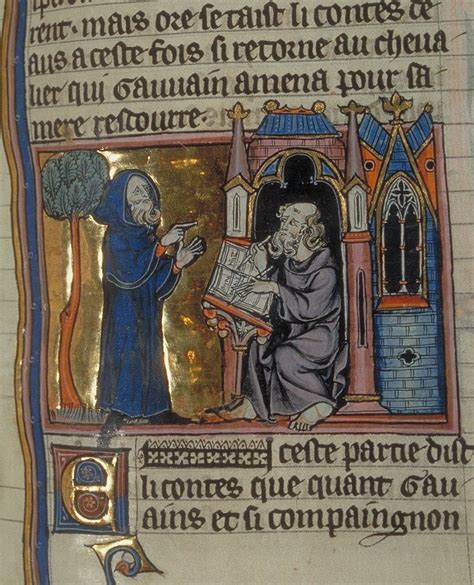 Merlin Recounts Stories To Blaise Paris Bnf Fr 95 Medieval Art
