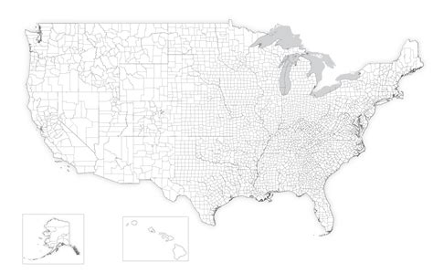 Blank Us County Map