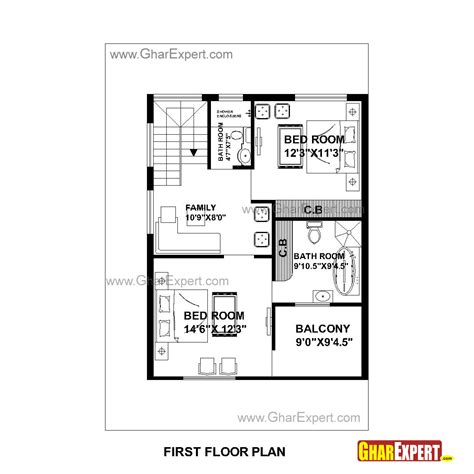 House Plan For 30 Feet By 44 Feet Plot Plot Size 147 Square Yards