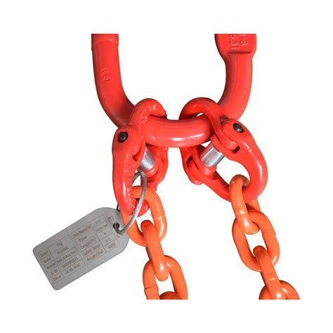 Grade 80 2 Leg 732 X 3‘ Chain Sling W Self Locking Hook 2400lbs Wll