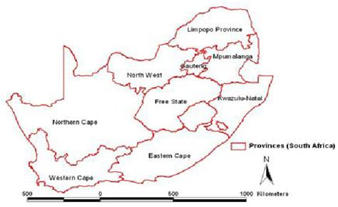 A Map Of South Africa Showing All 9 Provinces Download Scientific