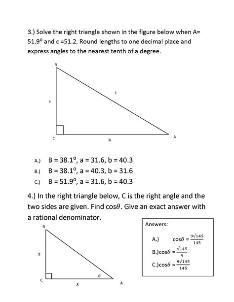 Many real situations involve right triangles. Solved: Solve The Right Triangle Shown In The Figure Below... | Chegg.com