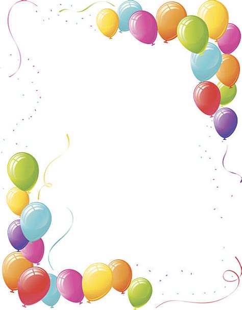 Balloons Border Confetti Backgrounds Illustrations Royalty Free Vector