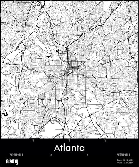 City Map North America United States Atlanta Vector Illustration Stock