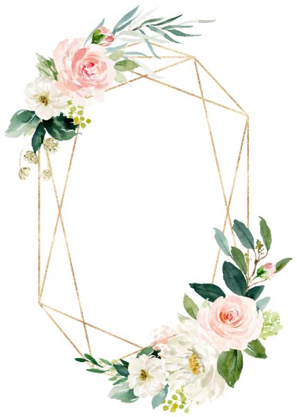 Geometric Blush Gold Floral Wedding Invitation | Zazzle.com | Floral wedding invitations, Floral ...