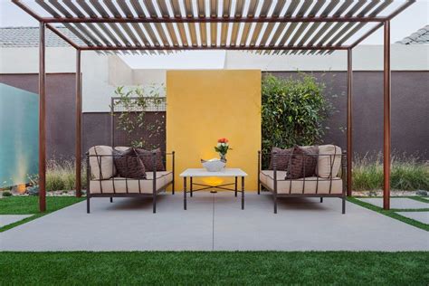 Highlight your favorite plants and accent your landscaping easily with this contemporary trellis. Contemporary metal pergola patio modern with metal trellis patio furniture midcentury modern ...