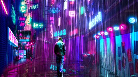 Neon Rainy Lights Cyberpunk 5k Hd Artist 4k Wallpapers