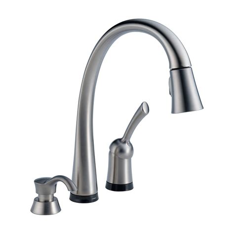 The single handle faucet sold over $1 million in just four years and spurred the parent company to be listed on the new york stock exchange. Delta Single Handle Pull-Down Kitchen Faucet with Touch2O ...