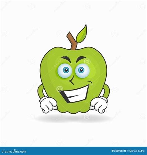 Apple Mascot Character With Smile Expression Vector Illustration Stock